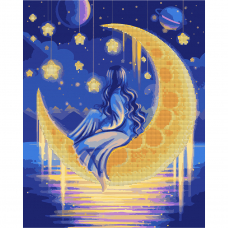 Картина за номерами з алмазною мозаїкою SANTI Місячне сяйво, 40*50 см @pollypop92