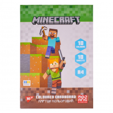 Картон кольоровий односторонній Yes Minecraft 10 аркушів А4 папка