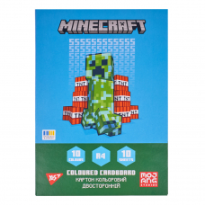 Картон кольоровий двосторонній Yes Minecraft 10 аркушів А4 папка