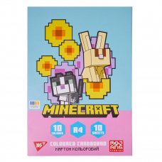 Картон кольоровий односторонній Yes Minecraft Spring 10 аркушів А4 папка