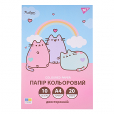 Папір кольоровий двосторонній Yes Pusheen 20 аркушів А4 скоба