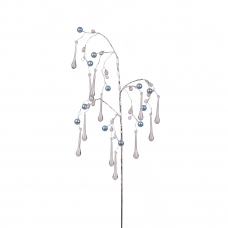 Гілка декоративна Yes! Fun Кристали-краплі, Намистини сірі, 60 см