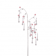 Гілка декоративна Yes! Fun Кристали-краплі, Намистини рожеві, 60 см