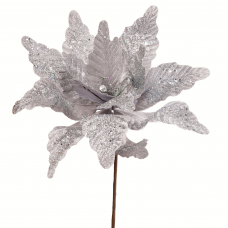 Квітка декоративна Novogod'ko Пуансетія, срібло, 40 см