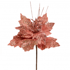 Квітка декоративна Novogod'ko Пуансетія, рожеве золото, 30см