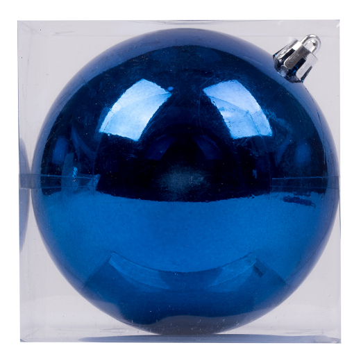 Новорічна куля Novogod'ko, пластик, 10 cм, синя, глянець