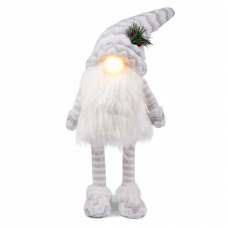 Новорічна м'яка іграшка Novogod'ko Гном білий, 60см, LED ніс