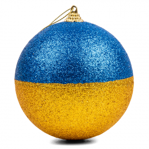 Куля новорічна Novogod'ko, пінопласт, 12 см, жовто-блакитна