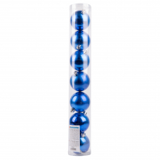 Набір новорічних куль Novogod'ko, пластик, 6 cм, 7 шт/уп,  синій
