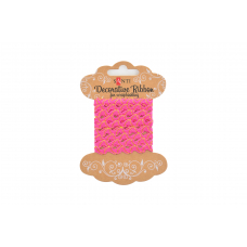 Декоративна стрічка "Хвиля рожева із золотою ниткою", 2м